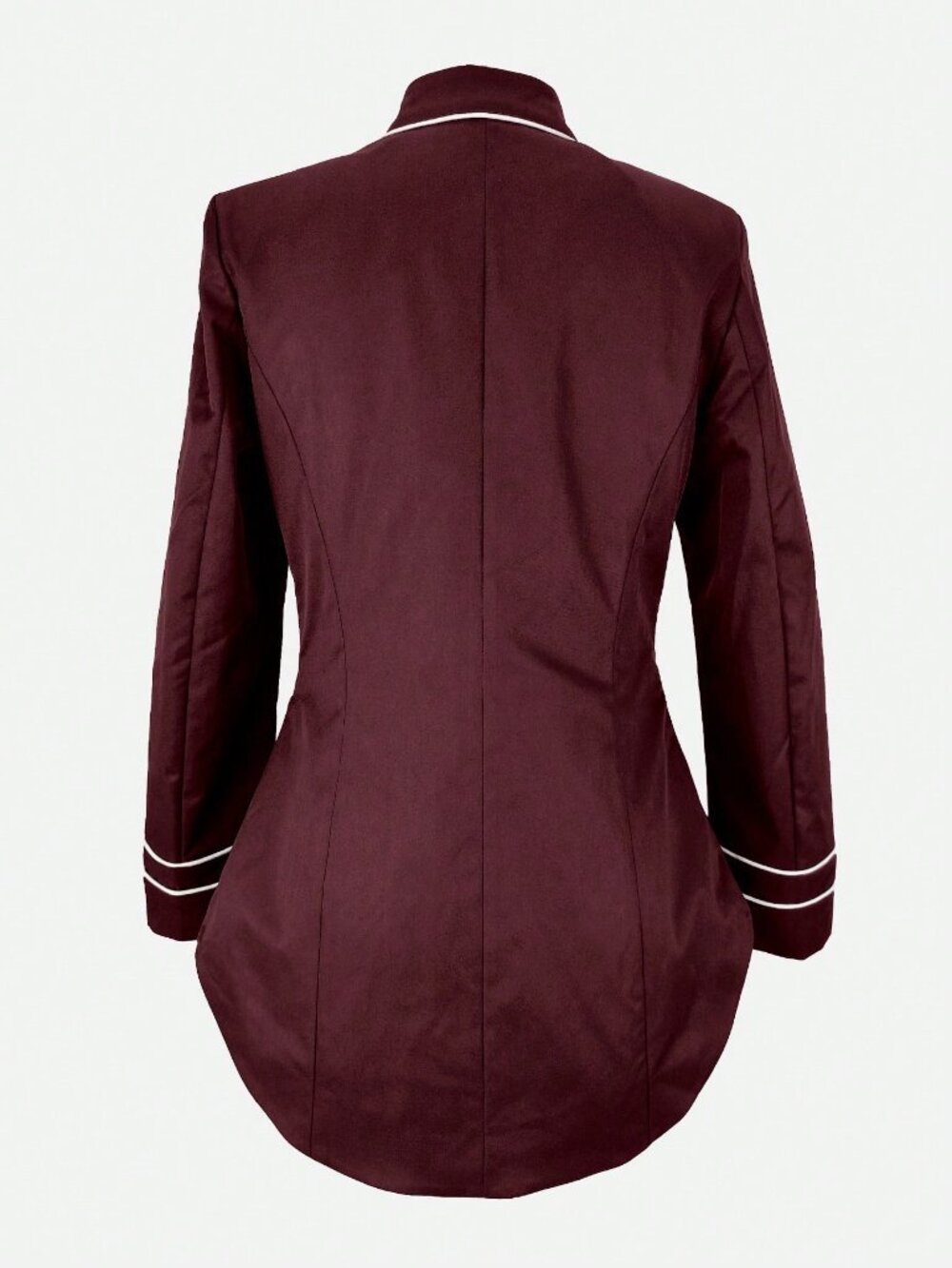 Burgundy Elegant Women's Slim Fit Blazer - Picture 6 of 6